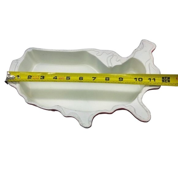 Vtg NordicWare Cake Pan Mold USA Outline Red Aluminum Enamel Unique Rare! - Picture 5 of 7